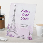 パリパープルアイリスフランスのイベントまたはパーティー歓迎 台座サイン (インサイチュ)