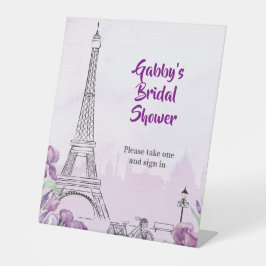 パリパープルアイリスフランスのイベントまたはパーティー歓迎 台座サイン