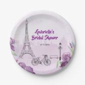 パリパープルアイリスフランスのト ペーパープレート (正面)