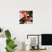 パリビクトリアンボタニカルパープルバラピンアップガール ポスター (ホームオフィス)