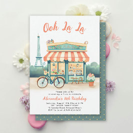 パリビストロエッフェルタワーピーチピンクティール(緑がかった色)スウィート16 招待状