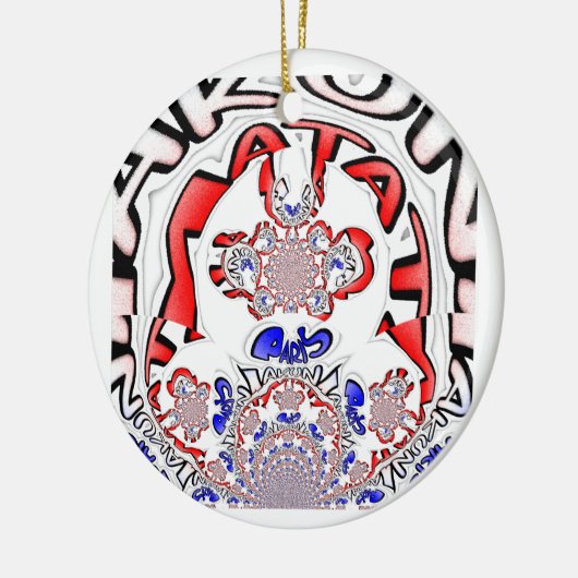 パリビューティフル文字引用文デザイン セラミックオーナメント (左)