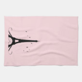 パリピンクのエッフェル塔 キッチンタオル (横)