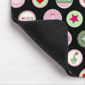 パリピンクの愛ガーリーなパターン マウスパッド (コーナー)