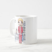 パリピンクハートマグ コーヒーマグカップ (正面左)