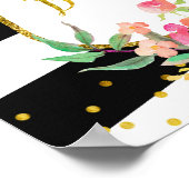 パリピンクフローラロマンチック歓迎サイン ポスター (角)