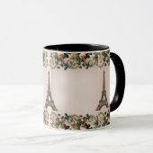 パリピンクローズつる植物エッフェルタワーシャビーシック マグカップ (正面右)