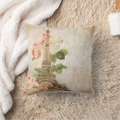 パリピンクローズロマンティックピローヴィンテージ クッション (ブランケット)