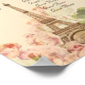 パリピンクローズヴィンテージロマンチックなシーティングチャート ポスター (角)