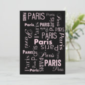 パリピンク&ブラックパリテーマ招待状 案内状 (スタンド正面)