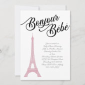 パリピンフランスのクベビーシャワーガールパリジエンヌ 招待状 (正面)