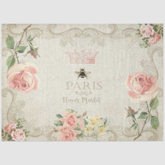 パリピーチピンクローゼズデコップクラフティング 薄葉紙 (正面)