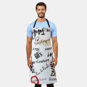 パリファッションとグラマーのシームレスなパターン エプロン (着用した状態)