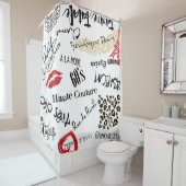 パリファッションとグラマーのシームレスなパターン シャワーカーテン (インサイチュ)