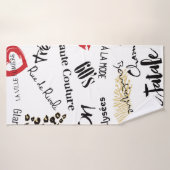 パリファッションとグラマーのシームレスなパターン バスタオル (バスタオル)