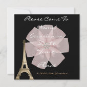 パリファッションテーマシャワー招待状 招待状 (裏面)