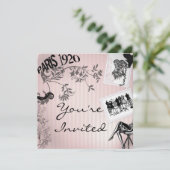 パリファッションテーマシャワー招待状 招待状 (スタンド正面)