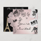 パリファッションテーマシャワー招待状 招待状 (正面/裏面)