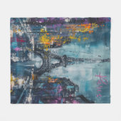 パリファッション夜 フリースブランケット (正面(横))