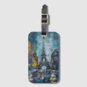 パリファッション夜 ラゲッジタグ (正面縦)