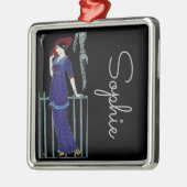 パリファッション1920エレガント年代の女性の氏名 メタルオーナメント (左)