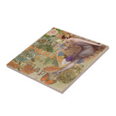 パリフラッパーアールデコピーコックヴィンテージ タイル (側面)