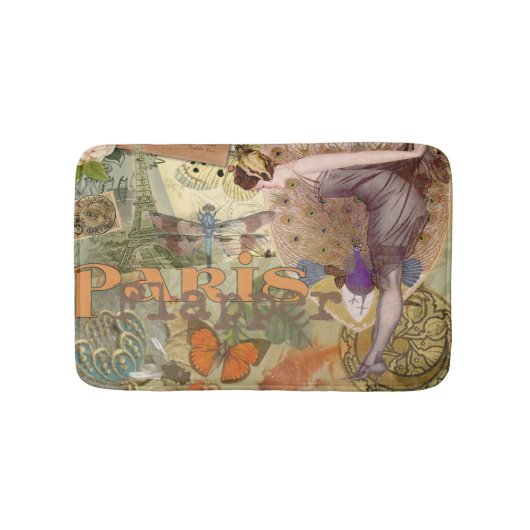 パリフラッパーアールデコピーコックヴィンテージ バスマット (正面)