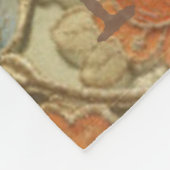 パリフラッパーアールデコピーコックヴィンテージ フリースブランケット (角)