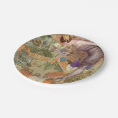 パリフラッパーアールデコピーコックヴィンテージ ペーパープレート (アングル)