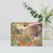 パリフラッパーアールデコピーコックヴィンテージ ポストカード (スタンド正面)