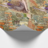 パリフラッパーアールデコピーコックヴィンテージ ラッピングペーパー (角)