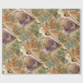 パリフラッパーアールデコピーコックヴィンテージ ラッピングペーパー (フラット)