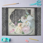 パリフラワーヴィンテージ散水缶スクリプトの切り離し 薄葉紙 (クラフト)