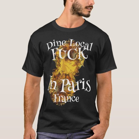 パリフランスで地元の酒を飲もう Tシャツ (正面)