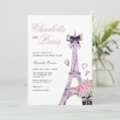 パリフランスのアンエッフェルタワーボウブライダルシャワー 招待状 (スタンド正面)