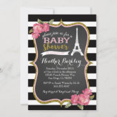 パリフランスのエッフェルタワーベビーシャワー招待状 招待状 (正面)