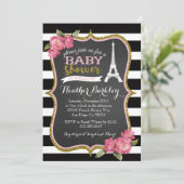 パリフランスのエッフェルタワーベビーシャワー招待状 招待状 (スタンド正面)