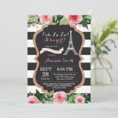 パリフランスのエッフェルタワーベビーシャワー招待状 招待状 (スタンド正面)