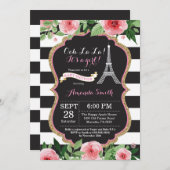 パリフランスのエッフェルタワーベビーシャワー招待状 招待状 (正面/裏面)