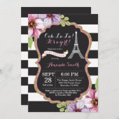 パリフランスのエッフェルタワーベビーシャワー招待状 招待状 (正面/裏面)