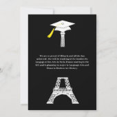 パリフランスのエッフェルタワー卒業パーティー 招待状 (裏面)