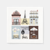 パリフランスのカフェパティスリーベビーシャワー スタンダードカクテルナプキン (正面)