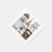 パリフランスのカフェパティスリーベビーシャワー スタンダードカクテルナプキン (角)