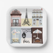 パリフランスのカフェパティスリーベビーシャワー ペーパープレート (正面)