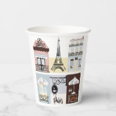 パリフランスのカフェパティスリーベビーシャワー 紙コップ (裏面)