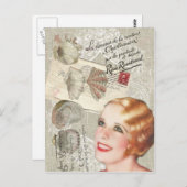 パリフランスのグラマファッショニスタガーリーー ポストカード (正面/裏面)