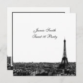 パリフランスのスカイライン#1 BW Sweet 16 V 招待状 (正面/裏面)