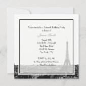 パリフランスのスカイライン#1 BW Sweet 16 V 招待状 (裏面)