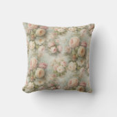 パリフランスのバラフラワーズピンクフローラヴィンテージ クッション (正面)