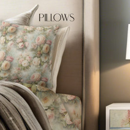 パリフランスのバラフラワーズピンクフローラヴィンテージ クッション